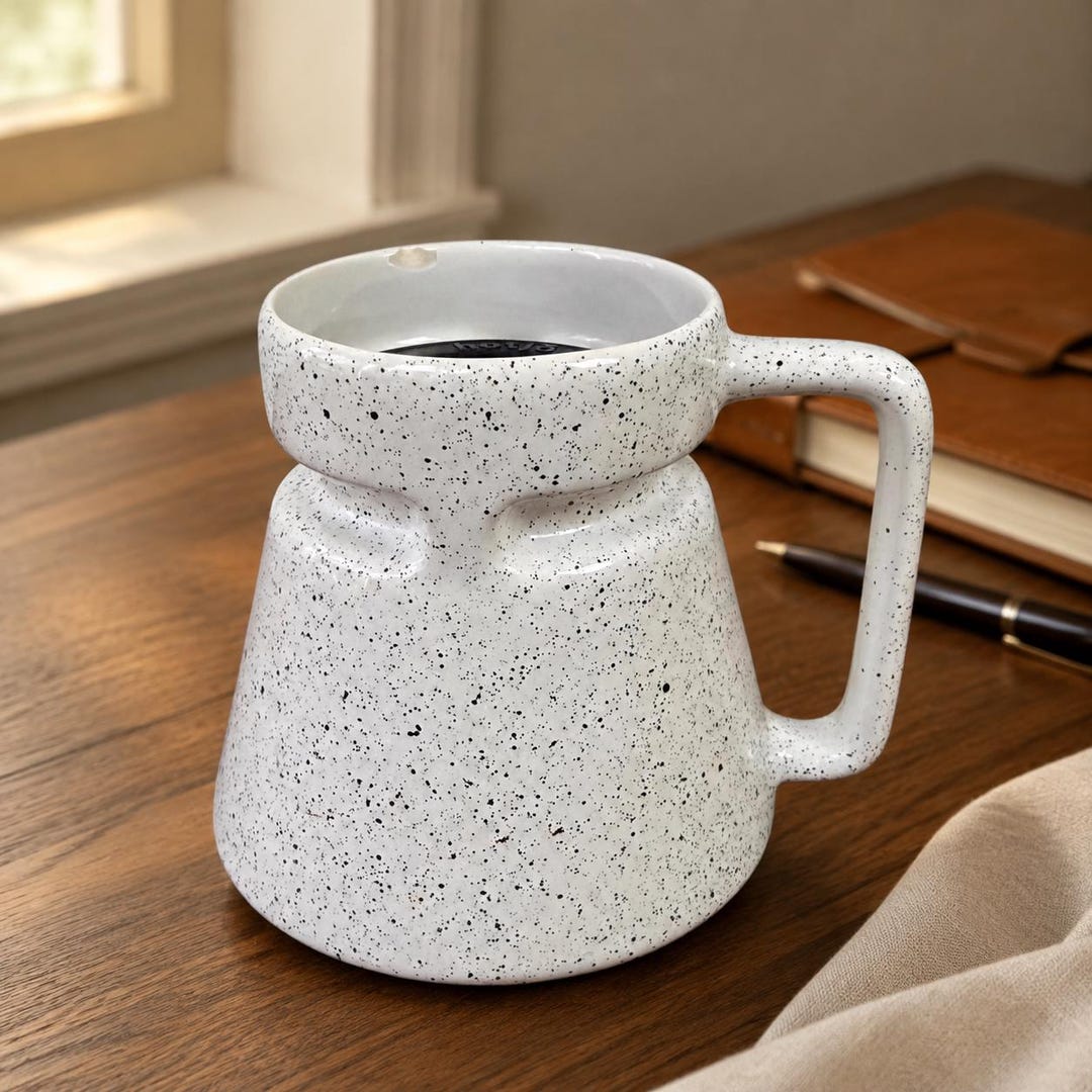 Vintage Hotjo Speckled Stoneware Insulated Travel Mug NOTIO Insert