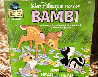 Bambi Vintage Vinyl LP Record Album. Walt Disney Presents Bambi