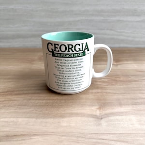 Vintage Georgia Peach State Mug: 1980s Souvenir Coffee Cup