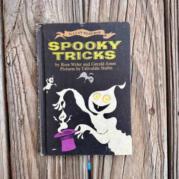 Vintage 1968 Spooky Tricks Children's Hardcover Book - An I Can Read Book - Rose Wyler and Gerald Ames - Harper & Row - Halloween Ghost