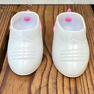 Vintage 1996 Cabbage Patch Kids White Cowboy Boots - Fits 14” CPK Dolls