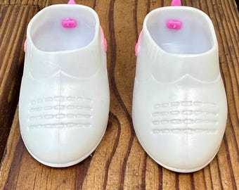 Botas vaqueras blancas vintage de Cabbage Patch Kids de 1996 - Aptas para muñecas CPK de 14 pulgadas.