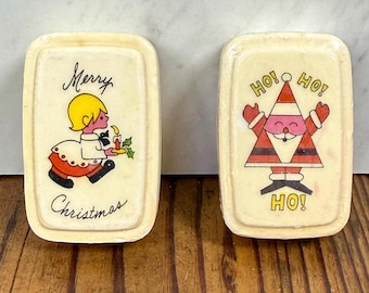 Vintage Weihnachtsseife Set Santa Girl Neuheit Bar Seifen Urlaub Badezimmer Dekor