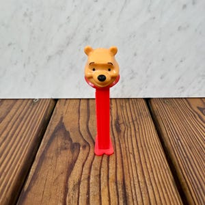 Vintage Winnie the Pooh Pez Dispenser – Red Stem – 4.5” Tall – Classic Disney Candy Toy – Collectible