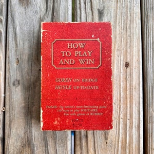 Goren vintage del 1956 su come giocare e vincere - Bridge - Ramino - Poker - Solitario - Regole del libro di gioco - con segnapunti promozionale retrò incluso