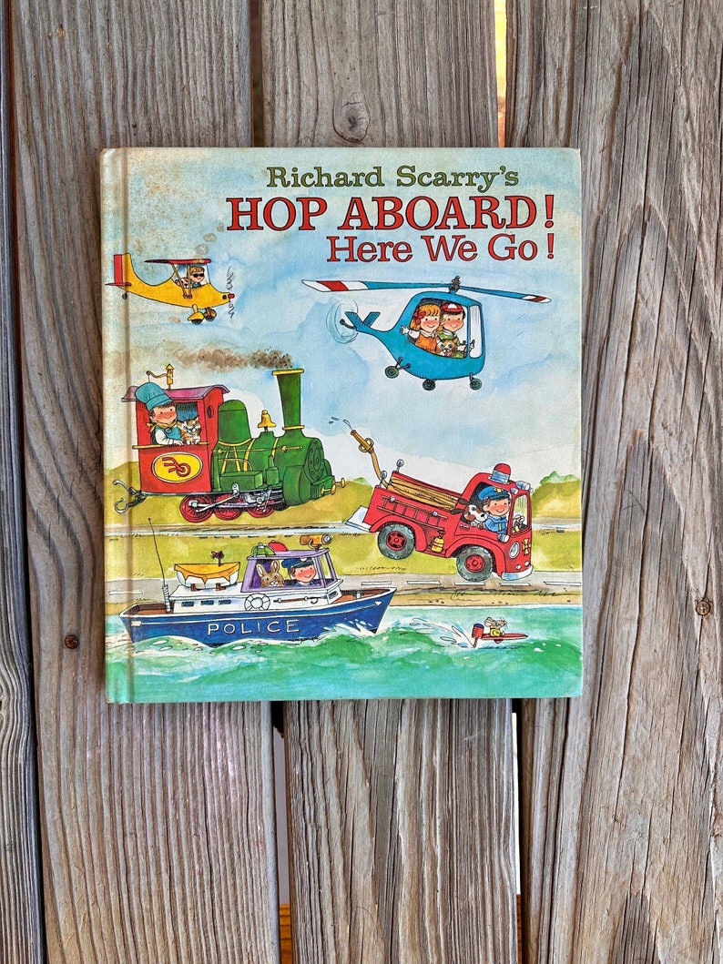 vintage-1974-hop-aboard-here-we-go-children-s-hardcover-book-by-richard