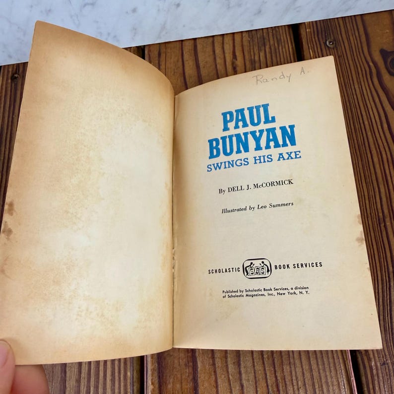 Vintage Paul Bunyan Swings His Axe Book 1966 Scholastic Dell Mccormick ...