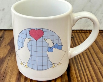 Vintage 1980s Blue Goose Mug, Country Farmhouse Kitchen Cup
