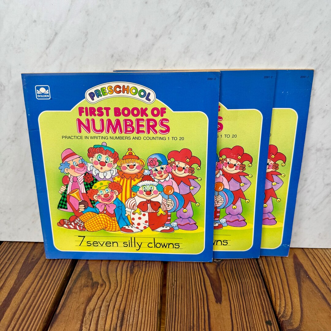Vintage Golden Preschool Numbers Workbook Set 1992 Unused Kids Counting ...