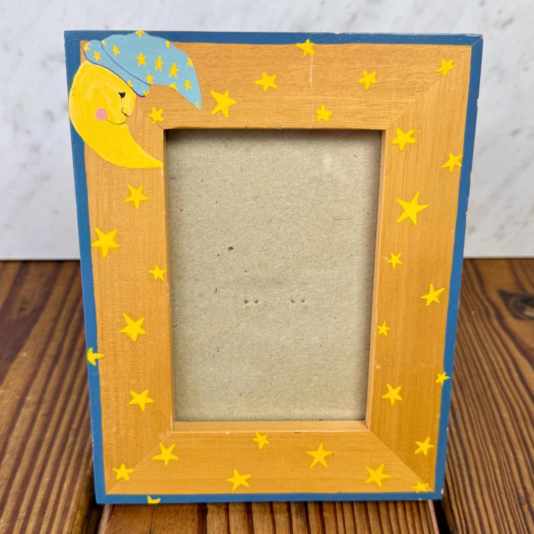 Vintage Burnes Moon Star Nursery Frame, Celestial Kids 3x5 Photo Frame ...