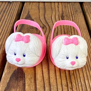 Zapatos de cachorro rosa Cabbage Patch Kids vintage de 1997 • Zapatos con cara de perro • Accesorios para muñecas CPK