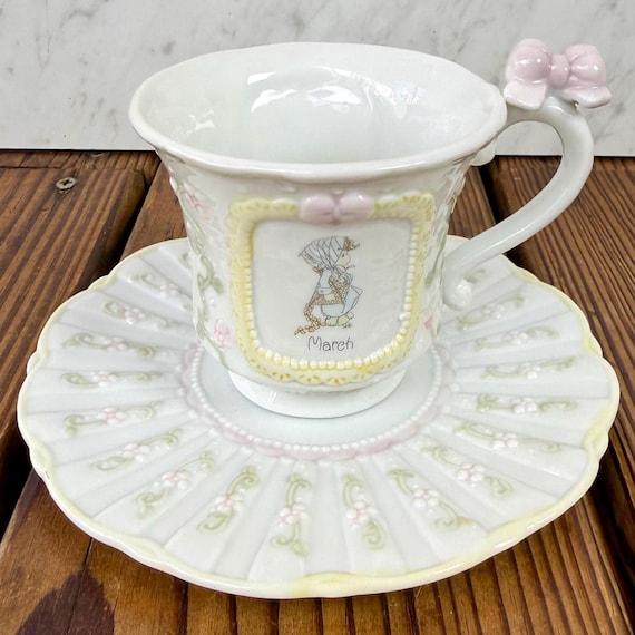 1994 Precious Moments March Birth Month Teacup & Saucer Enesco - Etsy