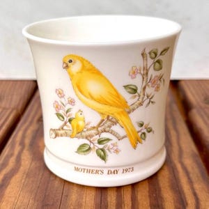 Vintage Noritake 1973 Muttertag Kanarienvogel Tasse – Bone China Bird Planter Japan