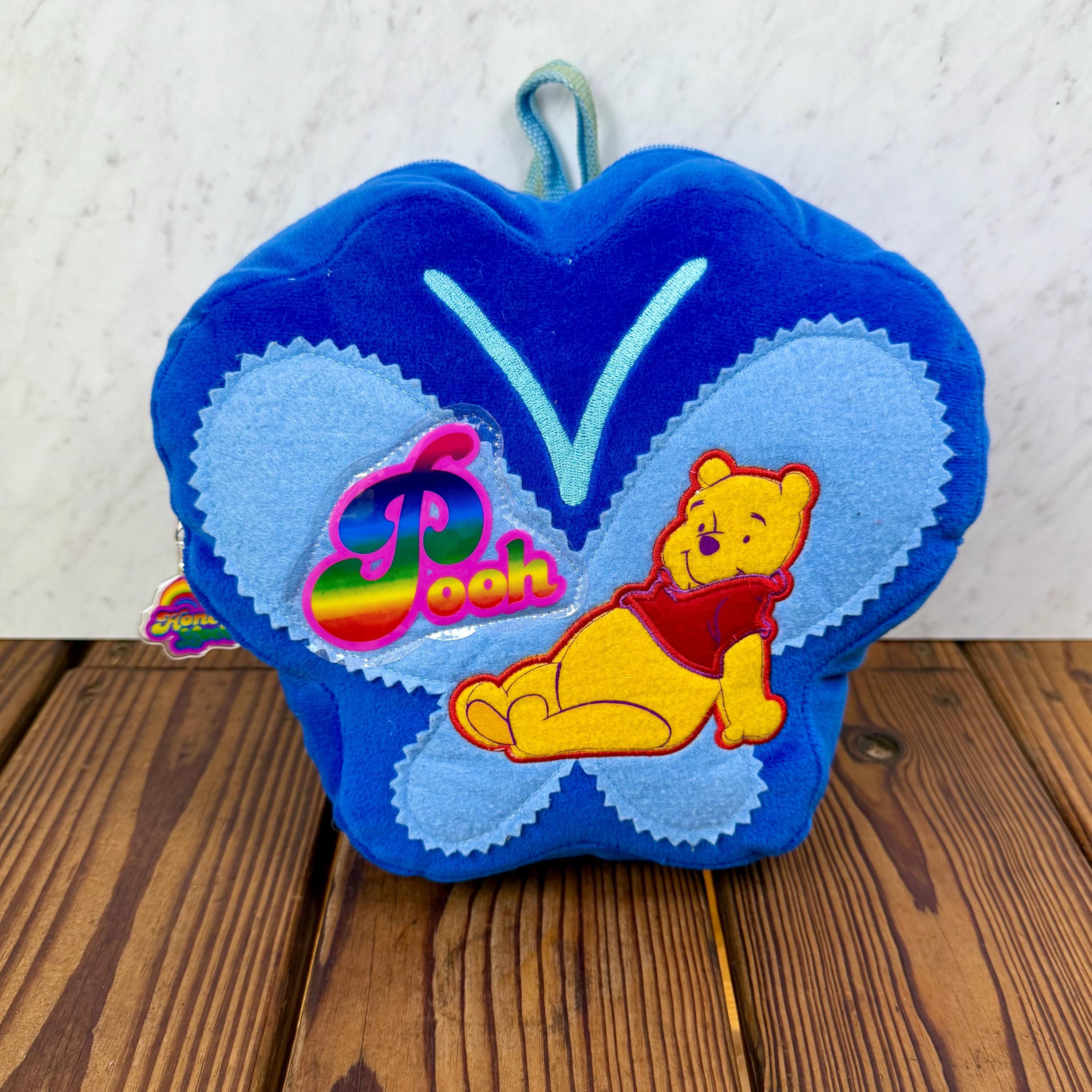 Disney Store Winnie the‎ Pooh Vintage Navy Blue Nylon Backpack Autumn Leaves Bag Winnie the Pooh Mini Backpack Bag Vintage 1990s Disney  main image 2