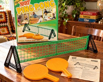 Vintage 1982 Nerf Ping Pong Parker Brothers Table Tennis Set With