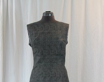 Slate Pencil Dress with Polka dot Facings