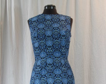 Floral Blue Pencil Dress