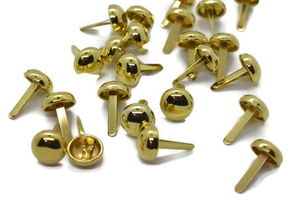 40x Gold 8mm Large Dome Paper Fasteners Clips Crafts Split Pins 