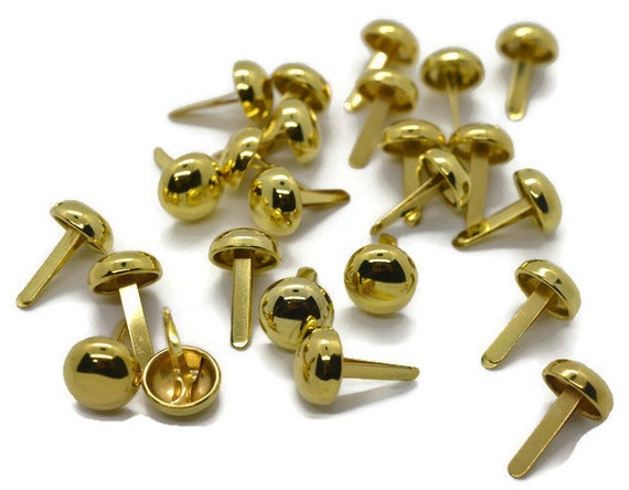 100 X Gold Paper Fasteners Split Pins 19mm / 8mm Head 