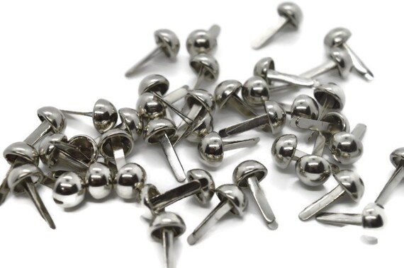 40x Silver 8mm Large Dome Paper Fasteners Clips Crafts Split Pins