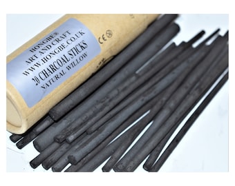  Willow Charcoal Sticks For Drawing - Set Of 20