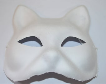 Cat White Mask plain masks fancy dress masquerade party halloween mask decorate