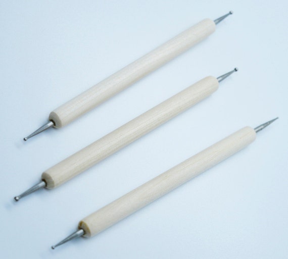 WOODEN Double Ended Embossing Stylus Tools 3 Embossing Tool Etsy UK