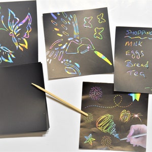 Kids Rainbow Magic Scratch Note Crafts Travel Activity 