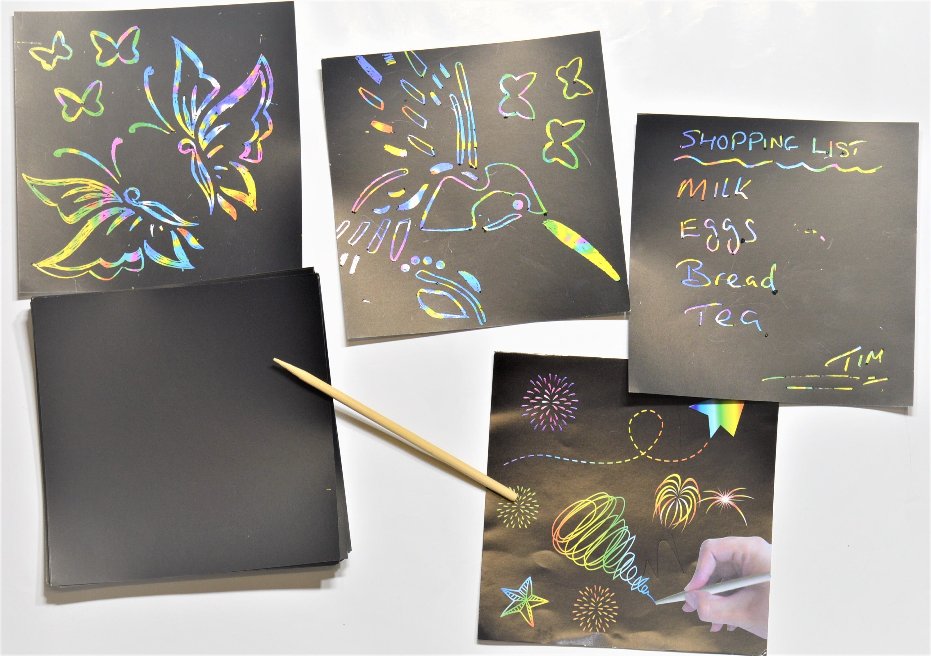 50 Blank Sheet Magic Rainbow Scratch Art Paper Cards Scraping Etsy UK