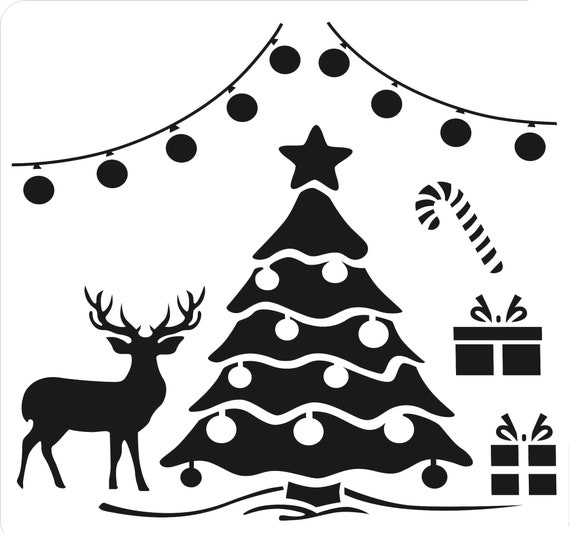 Wholesale BENECREAT Merry Christmas Stencils 15.6x15.6cm Christmas Tree  Antlers Snowflake Stainless Steel Stencil for Drawings and Woodburning 
