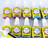 10 Glass Paints 12ml Transparent Water Based Non-Toxic Stained with Black Outliner