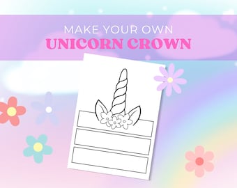 Printable Unicorn Party Hat to Color ,DIY Unicorn Printable Birthday ...