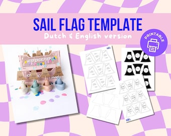 Modelo de bandeira de vela para imprimir, faça você mesmo sua bandeira de vela, imprima sua bandeira de vela de papelão em casa.