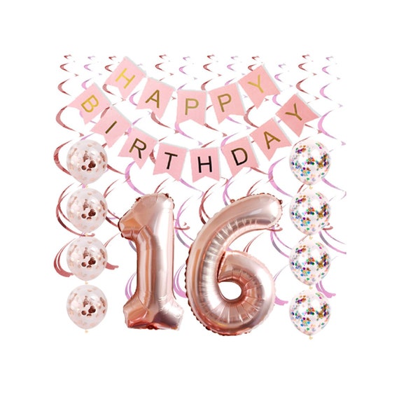 Sweet 16th Party Hanging Decor 3/'s Decoration 16 Sixteen