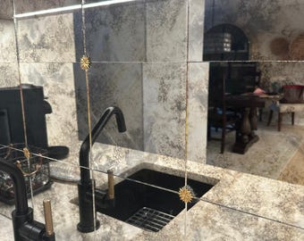 Antique Mirror Tiles: USA Made, Luxurious Interior Design. The price is for 1 tile.