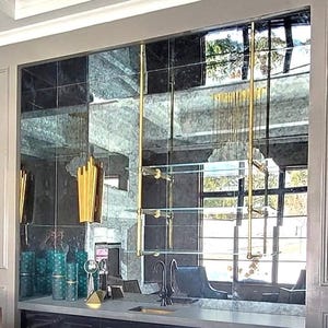 Vintage Mirror Tiles 12&quot; x 12&quot;: Antique Style Decor