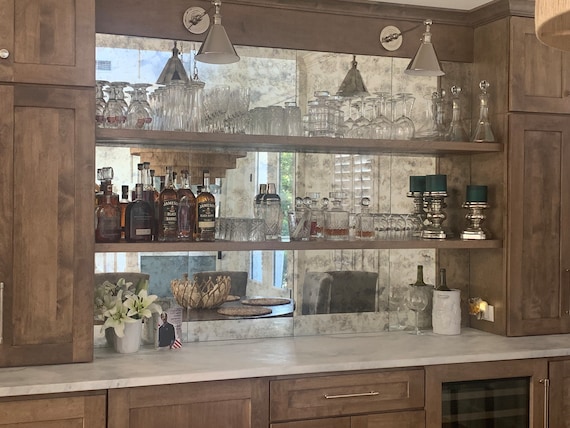 Antique Mirror Glass Tiles: USA Made, Luxurious Interior Design. The price is for 1 tile.