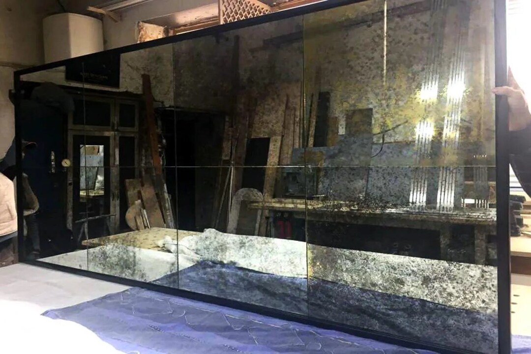 Vintage Mirror Tiles 12 X 12, Antique Mirror Tiles, Antique Mirror in Modern Interior, Antique