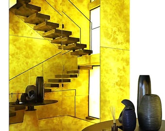 Antique  Gold Mirror Tiles: USA Made, Modern Interior Decor. The price is for 1 tile.