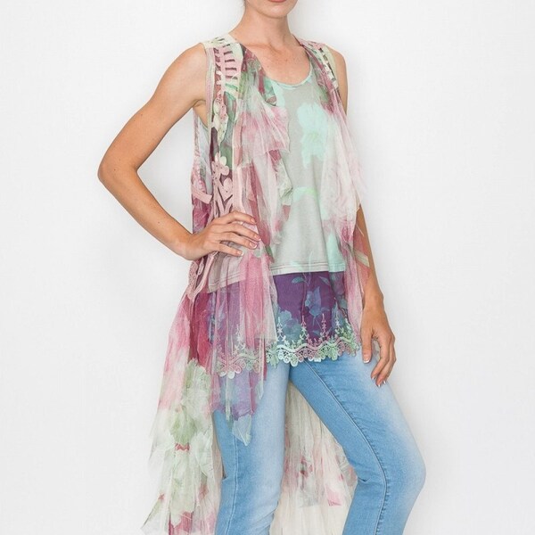 Twill Vest Aster Floral main image 0