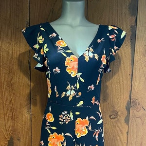 new JUMPSUIT DESIGN navy coral bouquet cropped flare jumpsuit romper dress Magnolia floral XXL fashion with flare shabby chic