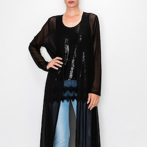 Plus size sheer duster cardigan sale