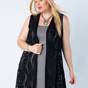 new VOCAL lace vest with stud detail faux suede plus size 1X 2X 3X reg sizes SM-XXL natural & black bohemian western Top fashion Magnolia