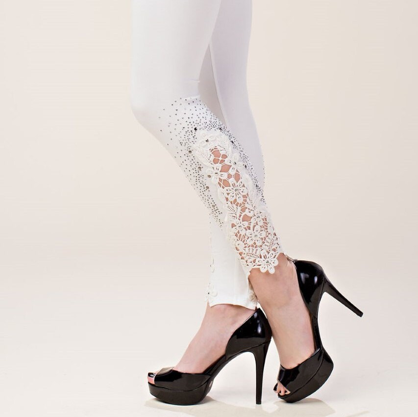 Dressy white best sale leggings