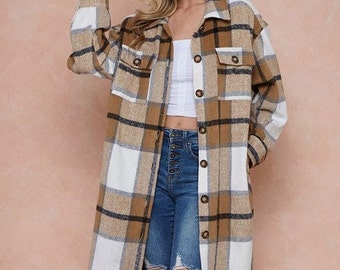 plaid duster cardigan