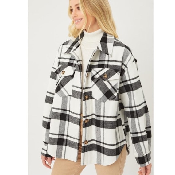 Women's Oversized Western Plaid Jacket