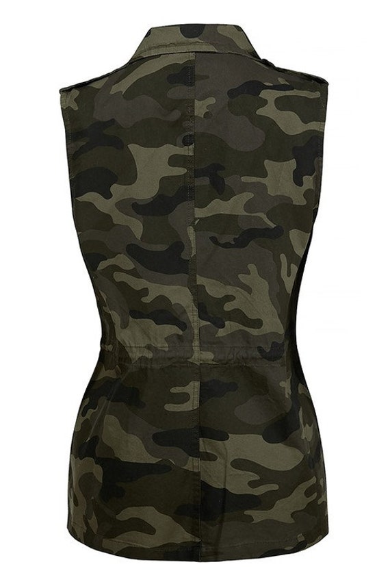 New Dynas Fashion Boutique Anorak Utility Camouflage Vest Sm 3xl