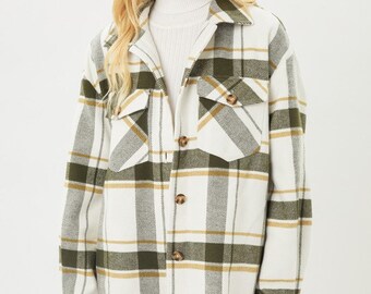 Plaid Fringe Jacket - Etsy Singapore