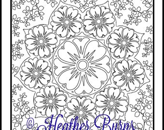 Coloring Page/Flower Mandala/Adult Coloring/Colouring Page