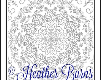 Coloring Page/Flower Mandala to Color/Adult Coloring/Mandala Coloring/Colouring Page